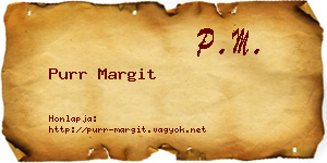 Purr Margit névjegykártya